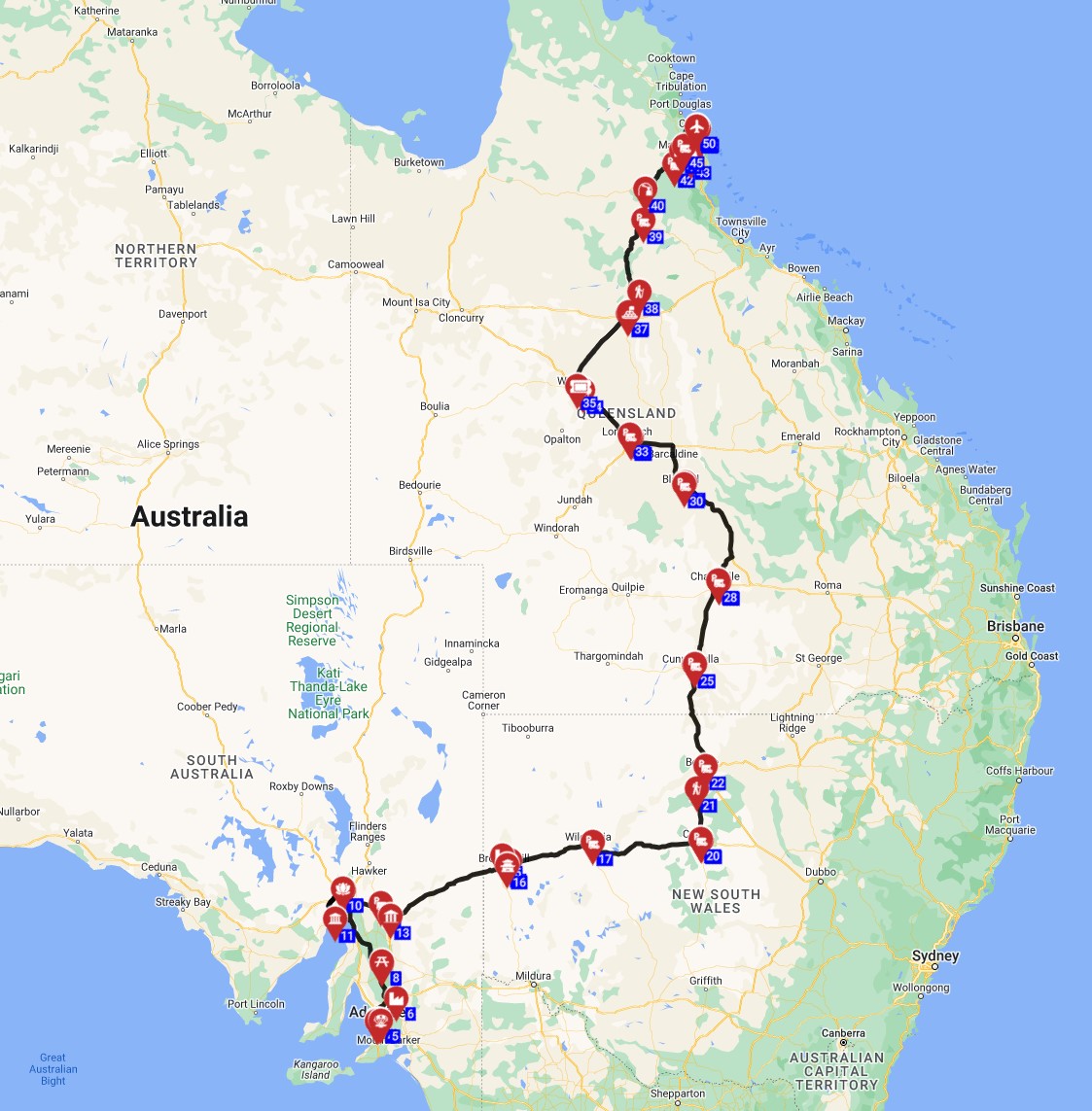RV trip Australia from Adelaide to Cairns how to plan a motorhome trip